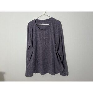 Athleta Up Tempo Long Sleeve Tee - Purple/Heather Gray